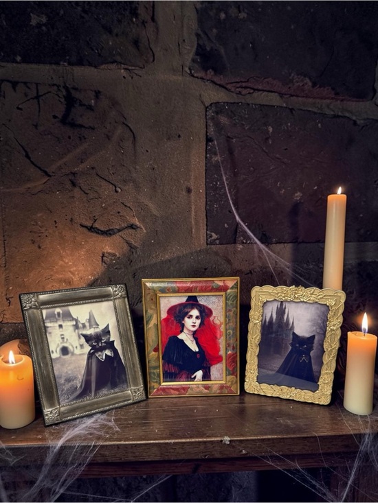 Vintage Other - Vintage Picture Frames with Halloween Art